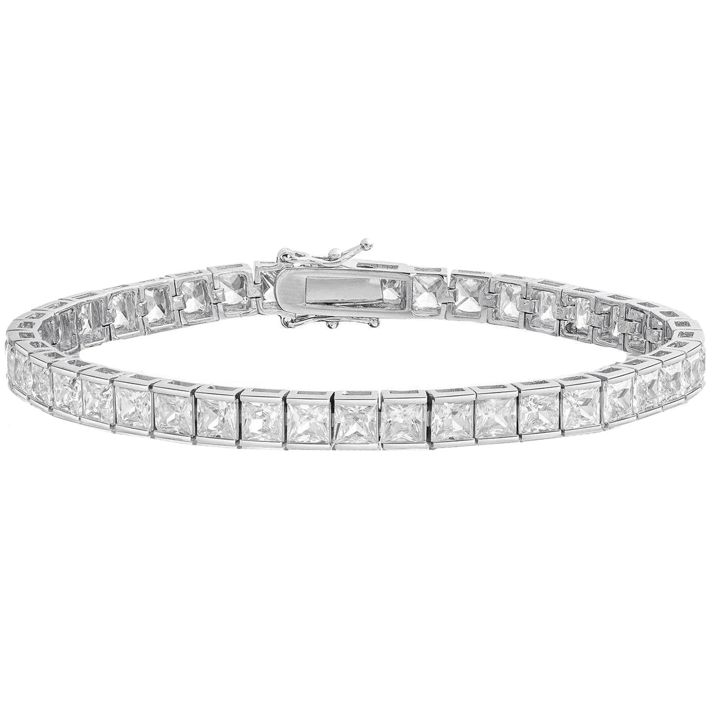 Princess Cut Crystal Tennis Bracelet